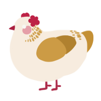A cream and gold chicken with a neck-band pattern