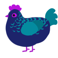 A navy and sea chicken with a half-lace pattern