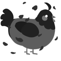 A bark and sable chicken with a head pattern