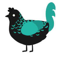 Lamp, a sable and turquoise chicken with a half-lace pattern