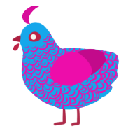 (unnamed), a sky and fuchsia chicken with a double-lace pattern