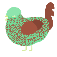 A spring and russet chicken with a double-lace pattern
