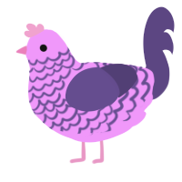 A lavender and overcast chicken with a lace pattern