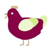 A maroon and apple chicken