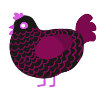 A sable and wine chicken with a lace pattern