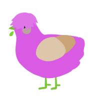 A orchid and beige chicken