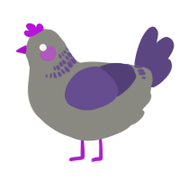 A ash and overcast chicken with a neck-band pattern