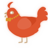 A vermilion chicken