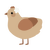 A beige and brown chicken