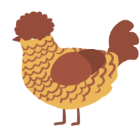 A honey and russet chicken with a lace pattern