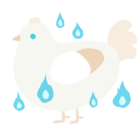 A white and cream chicken