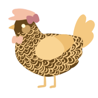 A bark and honey chicken with a double-lace pattern