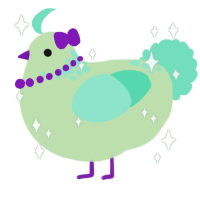 A gluppy and mint chicken with a neck-speckle pattern