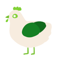 A cream and leaf chicken