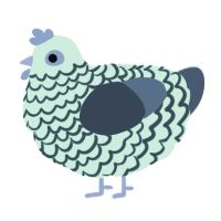 A maroon and beige chicken with a lace pattern