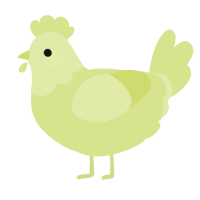 A lemon chicken with a head pattern