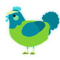 A grass and sea chicken with a head pattern
