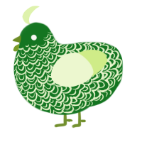 A leaf and apple chicken with a double-lace pattern