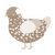 Toast, a brown and beige chicken with a speckle pattern