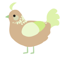 A beige and apple chicken with a neck-speckle pattern