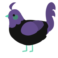 A black and overcast chicken with a head pattern