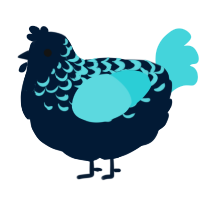A tumblr and aqua chicken with a half-lace pattern