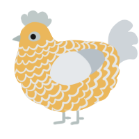 A honey and mist chicken with a lace pattern