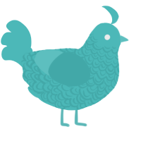 A red chicken with a double-lace pattern