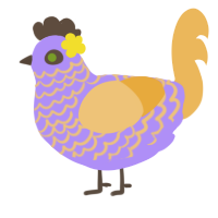 Rapunzel, a lilac and honey chicken with a lace pattern