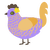 Rapunzel, a lilac and honey chicken with a lace pattern