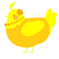 A honey and yellow chicken with a head pattern