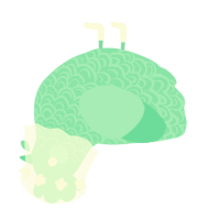 A mint chicken with a double-lace pattern