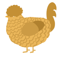 A honey and gold chicken with a lace pattern