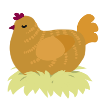 A gold and orange chicken with a half-bar pattern