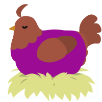 A plum and russet chicken with a head pattern