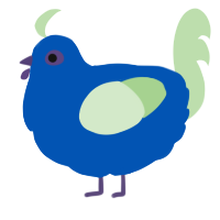 A ultramarine and gluppy chicken