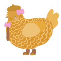 A orange and honey chicken with a lace pattern