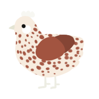 A cream and russet chicken with a speckle pattern
