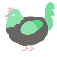 A grey and spring chicken with a head pattern