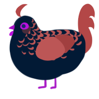 Geiger, a tumblr and red chicken with a half-lace pattern