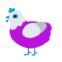 A amethyst and mist chicken with a head pattern