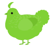 A grass chicken with a half-lace pattern