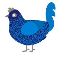 (unnamed), a navy and sapphire chicken with a double-lace pattern