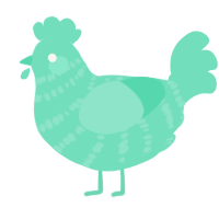 A mint chicken with a bar pattern