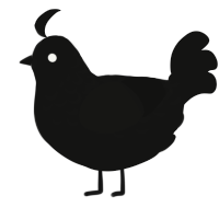A black chicken with a half-lace pattern