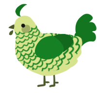 A lemon and leaf chicken with a lace pattern