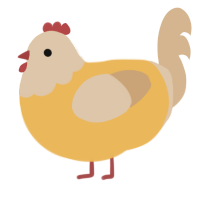 A honey and beige chicken with a head pattern