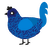 Chasm, a navy and sapphire chicken with a double-lace pattern