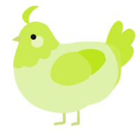 A apple and lime chicken with a head pattern