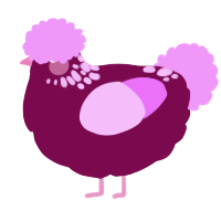 A wine and lavender chicken with a neck-speckle pattern